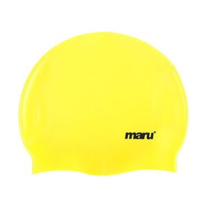 Maru Touca de natação de silicone sólido amarela