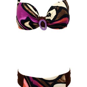 Melie & Madeleine Bruna Rosa Bikini Coppa B Nero/Rosso