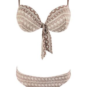Hnědé/bílé push-up bikiny Vilma s košíčky C od Melie & Madeleine
