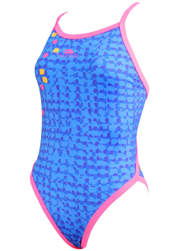 Turbo Ženski plavi kupaći kostim s mrežom boja