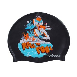 Dolfin Silikonske kape s printom vladaju bazenom - crne