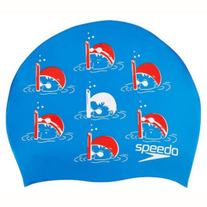 Speedo Dječja kapa sa sloganom - plava / crvena / bijela - 0