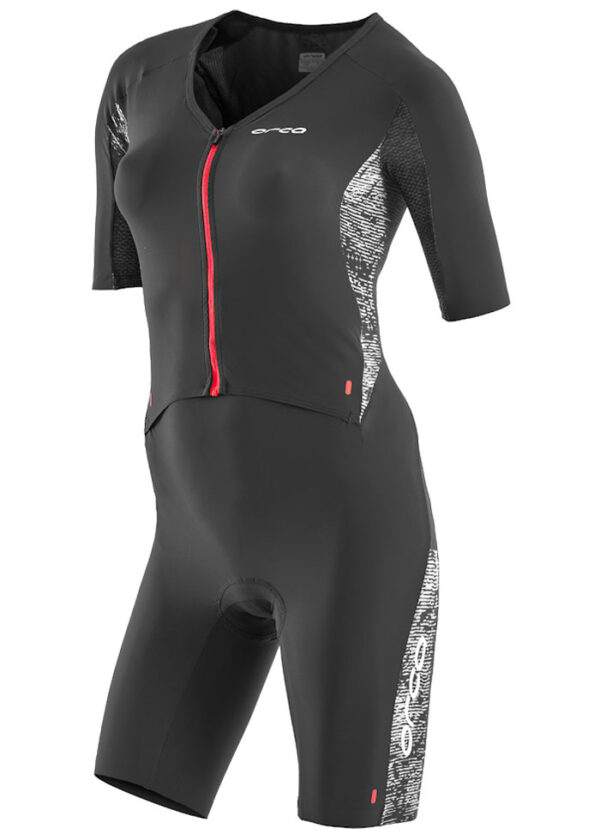 Orca Macacão de corrida feminino Perform Aero 226 - Preto/Branco-0