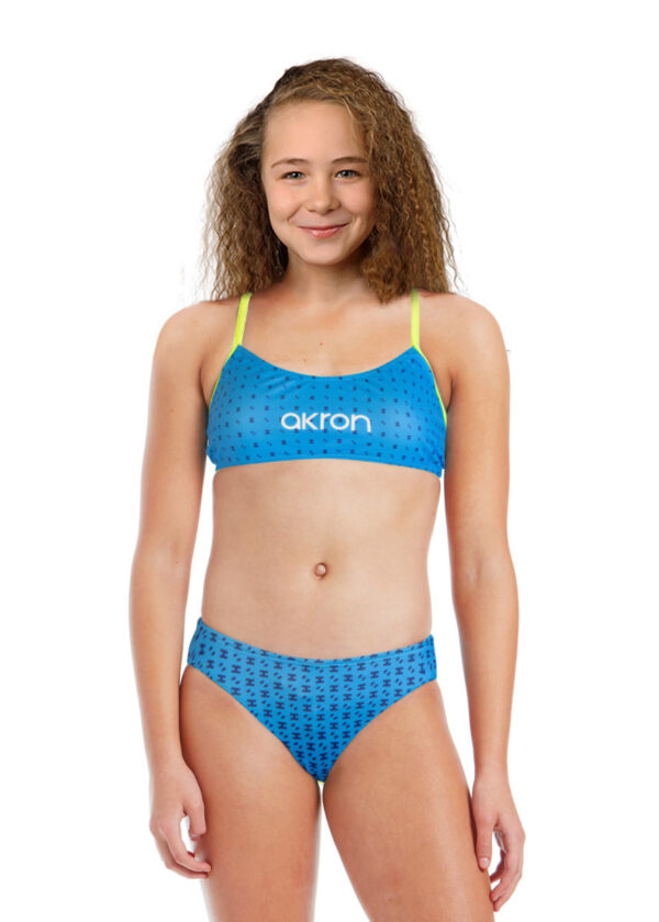 Akron Dívčí plavecké bikiny Bells - nebesky modrá / žlutá-0