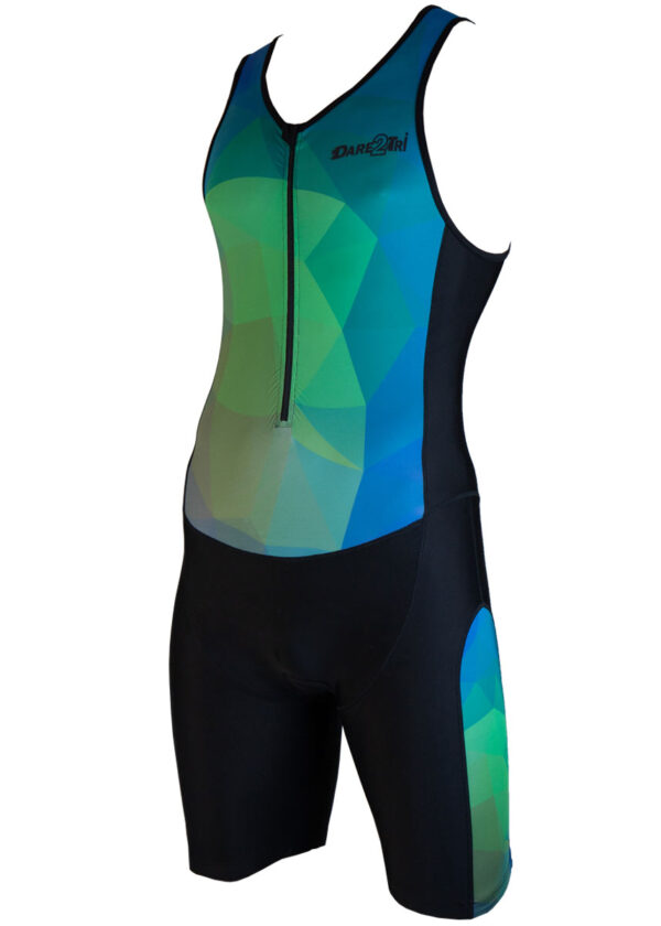 Dare2Tri Costum triatlon Funky pentru bărbați Ltd - Negru / Verde-0