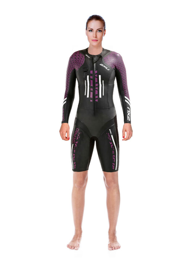 2XU Pływanie kobiet: pianka Pro Wetsuit – czarny / jagodowy – 0
