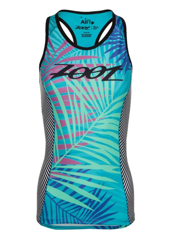 Zoot Top feminino Ali Tri Racerback - Estampa de palmeiras-0