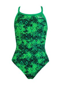 TYR Costume da bagno Glacial Performance Diamond Fit da bambina - Verde