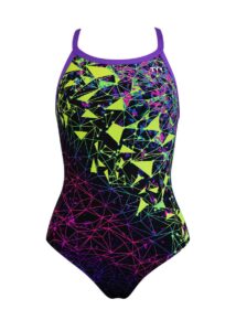 TYR Ολόσωμο μαγιό Orion Performance Diamond Fit για κορίτσια - Λάμψη / Μωβ