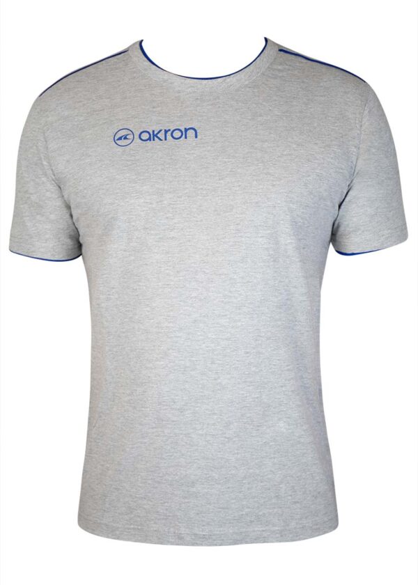 Akron T-shirt in cotone New Orleans - Grigio / Blu reale-0