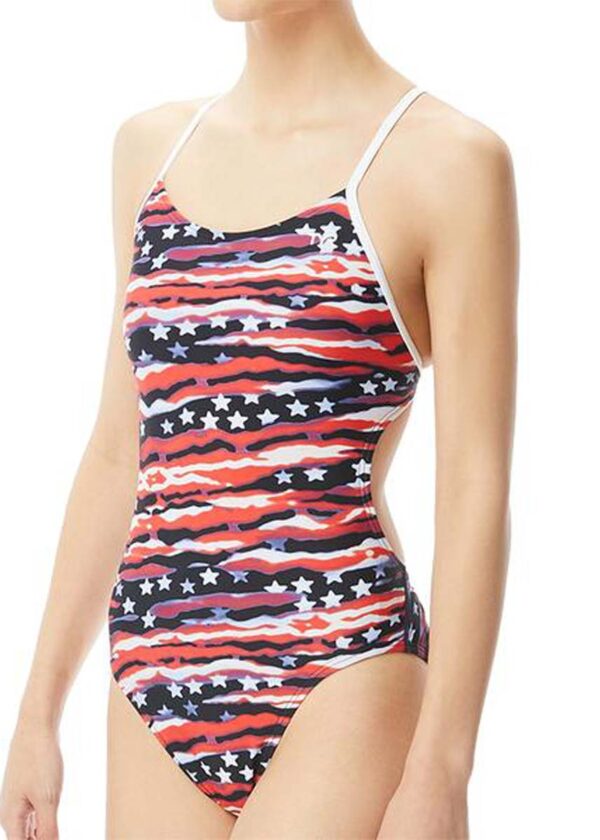TYR Costume da bagno All American Cutoutfit - Rosso/Bianco/Blu