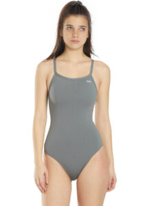 TYR Costume da bagno DiamondFit Solid da bambina - Grigio scuro