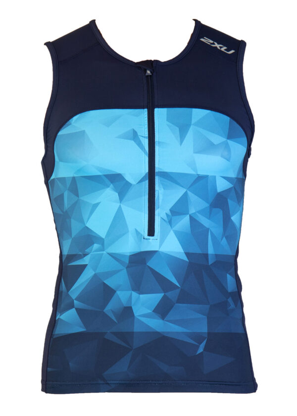 2XU Pánské aktivní tričko - půlnoční/modré Terrain-0