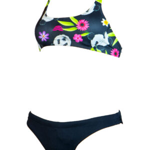 Aquarapid Dívčí bikiny s pandami - černé/vícebarevné-0