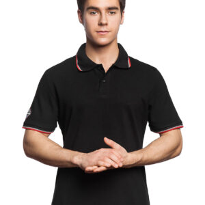 Mad Wave Polo masculina lisa - Preta-0