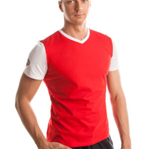Mad Wave Camiseta profissional masculina - Vermelha/Branca-0