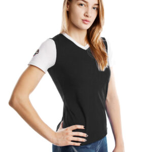 Mad Wave Camiseta feminina profissional - Preto/Branco-0