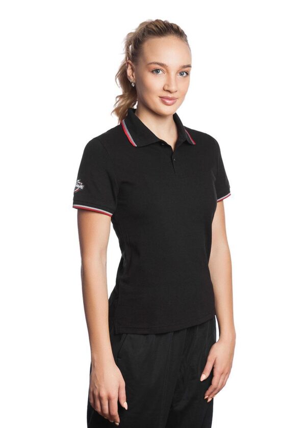 Mad Wave Polo feminina lisa - Preta-0