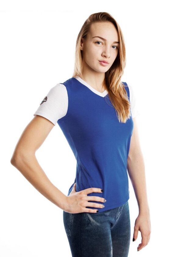Mad Wave Camiseta feminina profissional - Azul/Branca-0