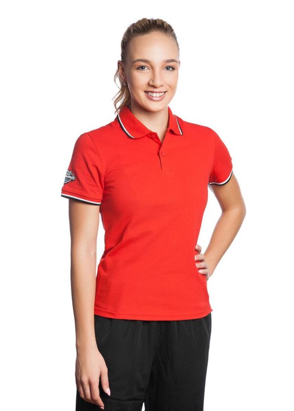 Mad Wave Polo feminina lisa - Vermelha-0
