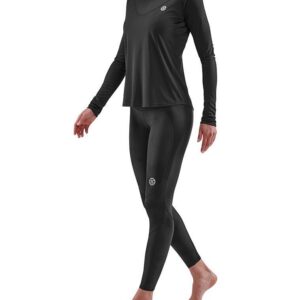 SKINS Top feminino de manga comprida Series-3 Activewear - Preto-0