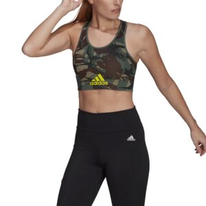 Adidas Ženski grudnjak za vježbanje s kamuflažnim uzorkom - zeleni-0