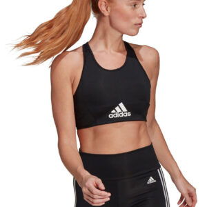 Adidas Ženski sportski grudnjak s podstavom i logotipom Aeroready Designed 2 Move - crni-0