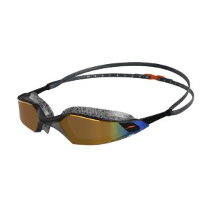 Speedo Zrcadlové brýle Aquapulse Pro - oxidově šedá/černá/oranžově zlatá-0