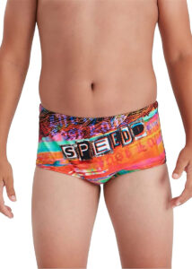 Speedo Chłopięce majtki Glitche 13 cm - czarne/Salso/białe/płytkowe