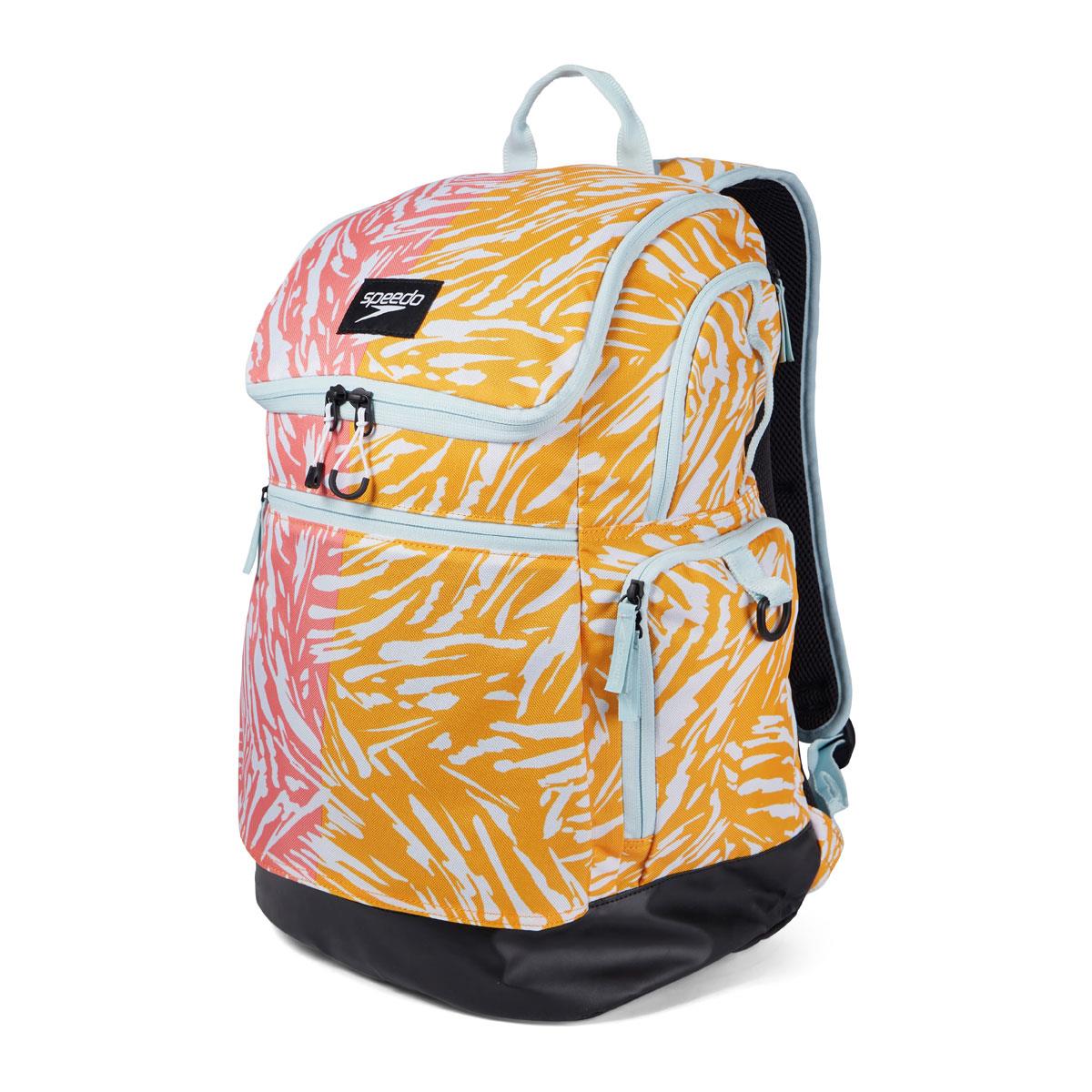 Speedo Teamster Swim Backpack 35L Orange Wet Compartment Multiple Pockets Sports Cheetah Teamster 2.0 Orange Pop - Sport Fair Swimwear Inc main image 2
