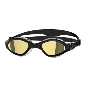 Zoggs Óculos Tiger LSR+ Titanium - Preto/Cinza/Dourado Espelhado