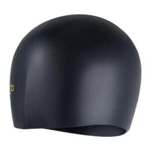 Speedo Touca de silicone infantil para cabelos longos - Preta/Verde Ácido-0