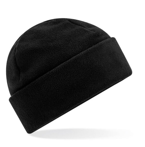Czapka beanie Beechfield z recyklingowanego polaru z mankietem – czarna-0