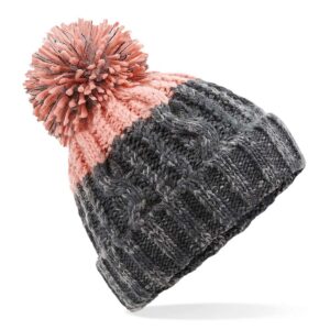 Beanie Beechfield Apres – grafitowo-szary/różowy-0