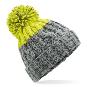 Beechfield Apres Beanie - Ανοιχτό Γκρι/Citron