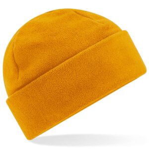 Czapka beanie Beechfield z recyklingowanego polaru z mankietem - musztardowa-0