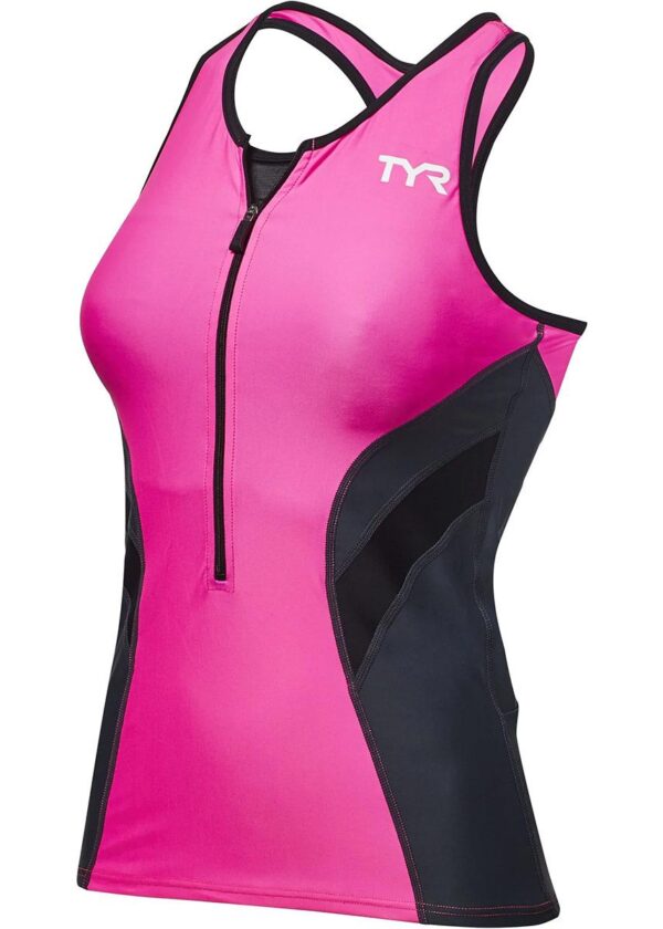 TYR Dámské tričko Competitor Tri Singlet - růžovo-šedé