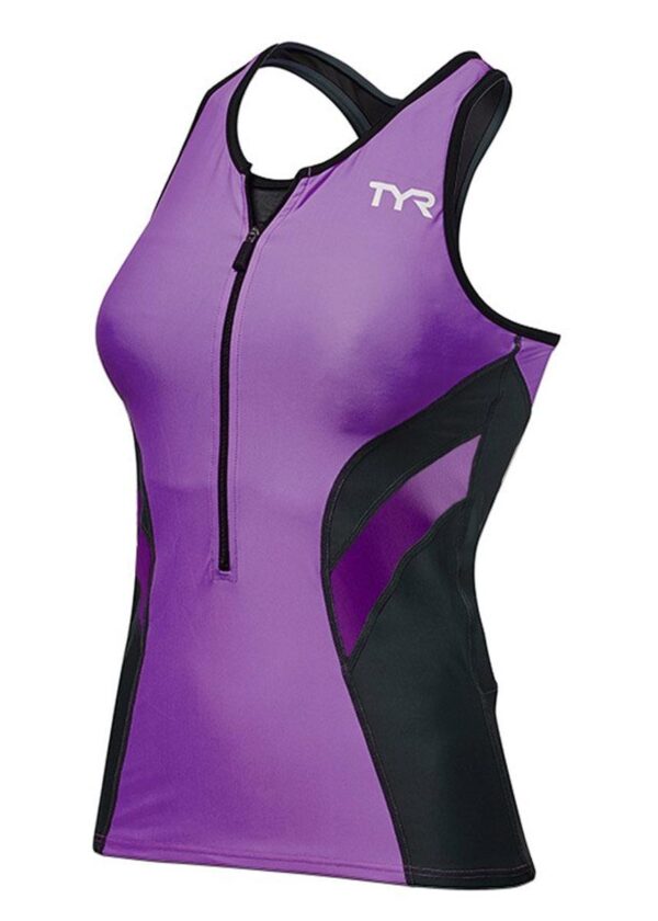 TYR Dámské tričko Competitor Tri Singlet - fialové/černé