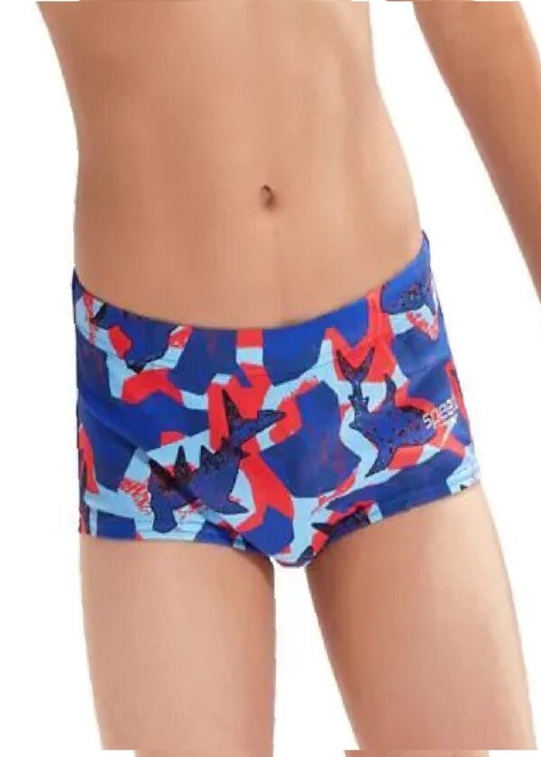 Speedo Cueca infantil masculina com estampa digital completa, 13 cm - Águas infestadas de tubarões-0