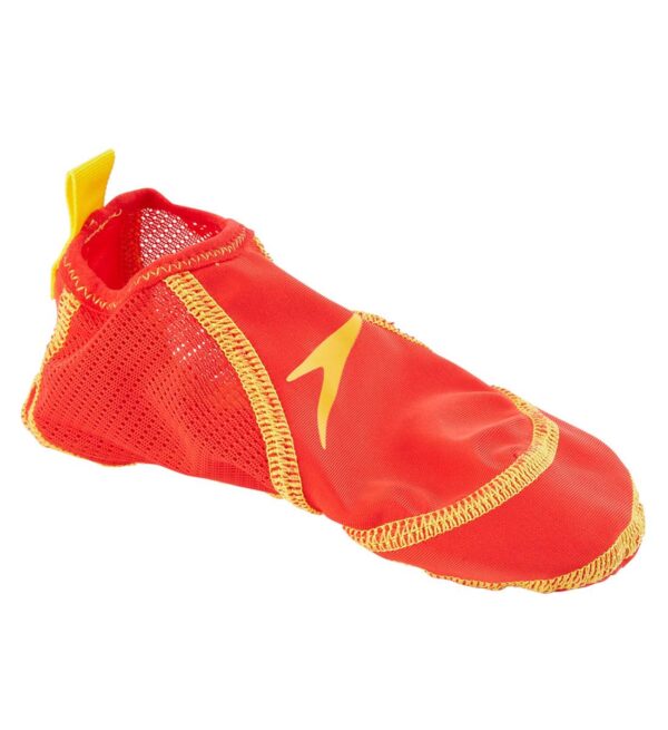 Speedo Meia de piscina infantil - Vermelho/Cinza/Amarelo-0
