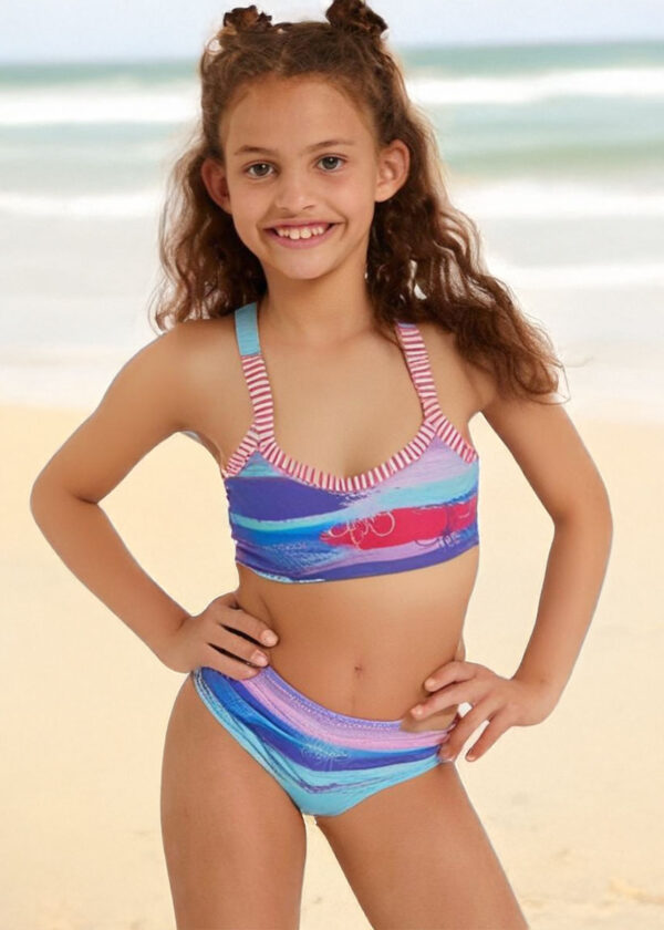 Dolfin Dívčí dvoudílné bikiny s potiskem Surfs Up