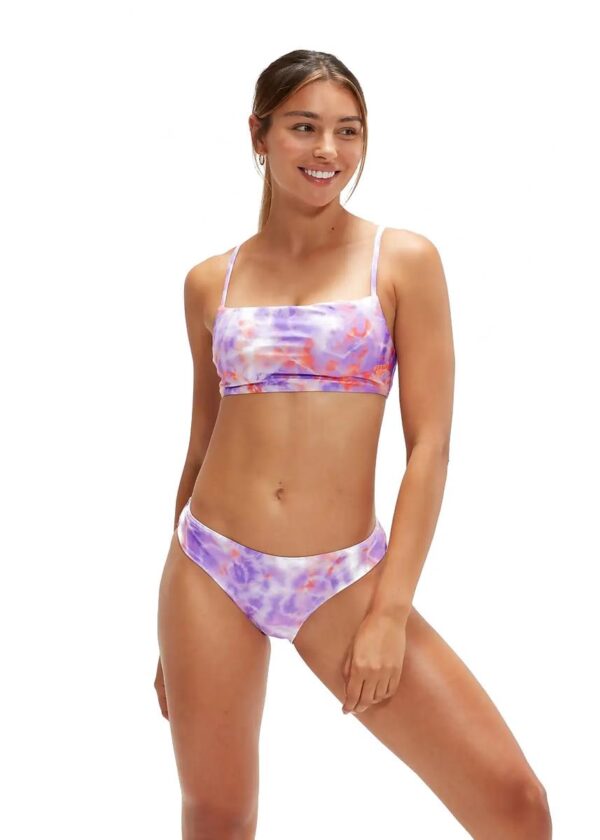 Speedo Bikini s printom i podesivim tankim remenčićima - lila