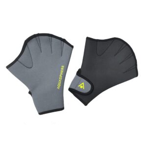 Aquasphere Luvas de Natação - Preto / Amarelo Brilhante