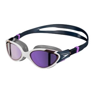 Speedo Óculos de proteção espelhados Biofuse 2.0 femininos - Azul / Roxo / Branco