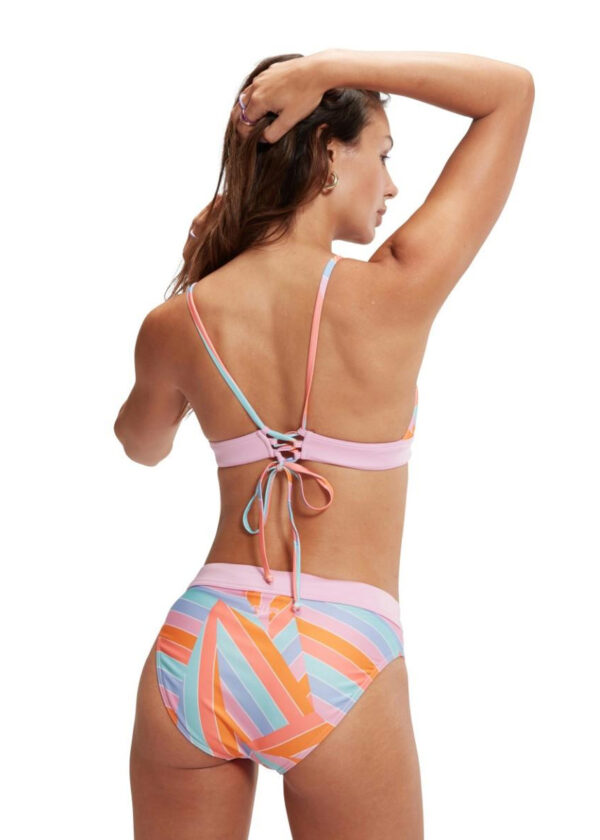 Speedo Ženski kupaći bikini s trokutastim uzorkom i printom – ružičasta / bundeva / plava / koraljna