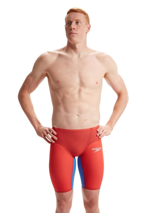 Speedo Fastskin LZR Puro Valor 2.0 Cintura alta Jammer - Vermelho Chama / Cobalto Pop