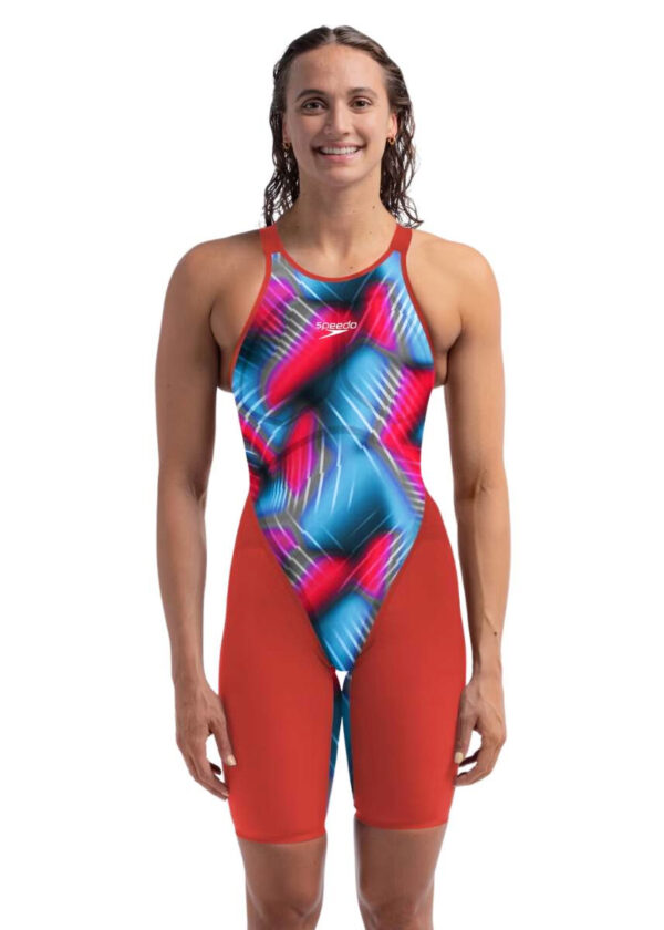 Speedo Fastskin LZR Pure Valor 2.0 Uzavřené podkolenky - Ohnivě červená / Picton modrá