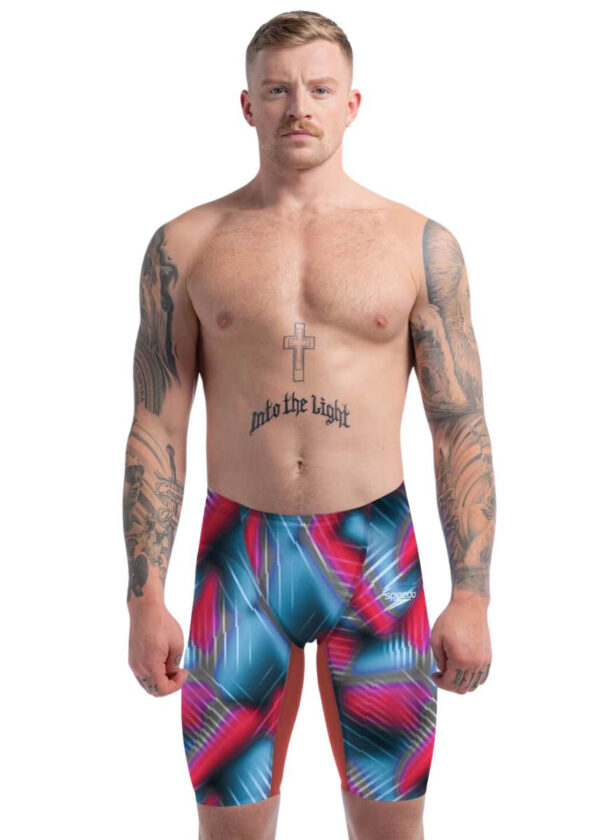 Speedo Fastskin LZR Pure Valor 2.0 Vysoký pas Jammer - Ohnivě červená / Pictonská modrá