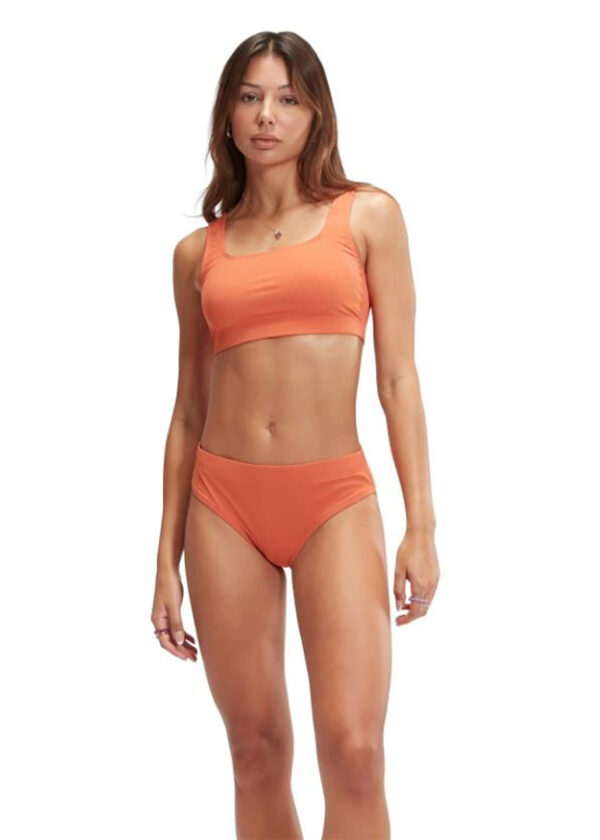 Speedo Teksturirani duboki kupaći bikini s U-leđima - Jesen / Terakota