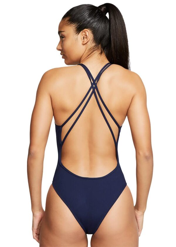Nike Ženski jednodijelni kupaći kostim Hydrastrong Solid Spiderback – tamnoplavi
